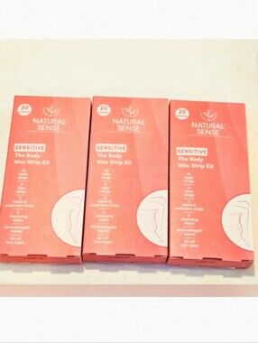 NWT 》3×《 NATURAL SENSE THE BODY WAX STRIPS KIT 20pcs/each!